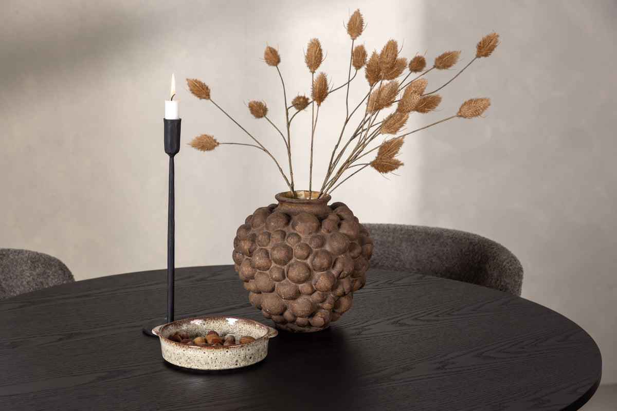 Dining Chairs 2-pack Dark Grey + Round Dining Table ø110 Black