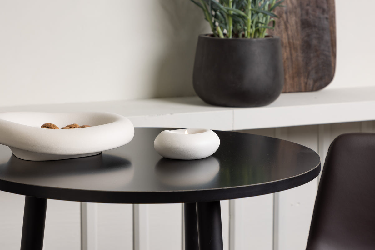 Barbord Ø60 Svart + Barstolar 2-pack Brun