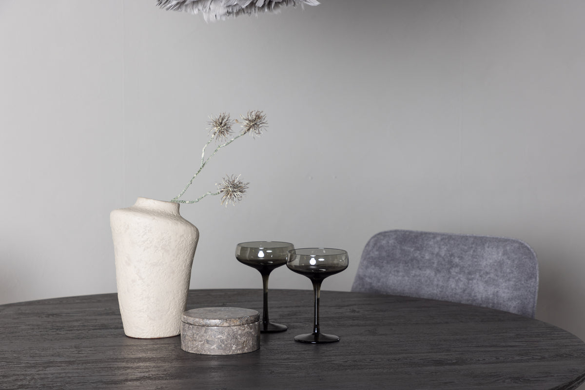 Matstolar 2-pack Grå + Runda Matbord ø120 Mocka