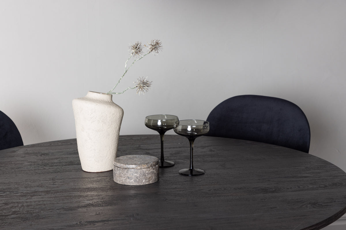 Matstolar 2-pack Svart + Runda Matbord ø120 Mocka