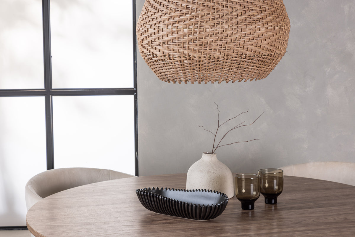 Matstolar Beige + Runda Matbord ø120 Natur