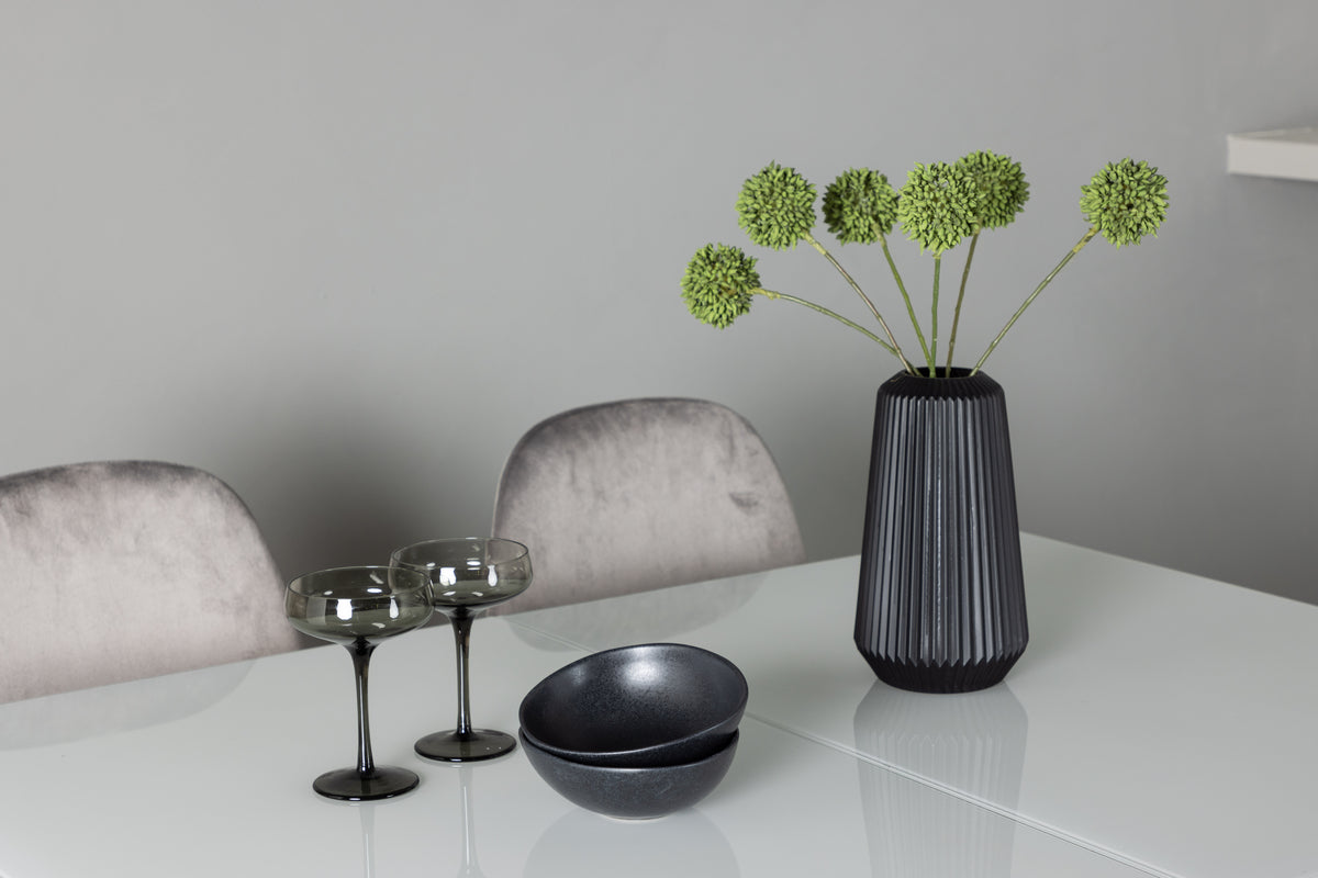 Rektangulära Matbord 90 x 120 Vit + Matstolar 2-pack Ljusgrå