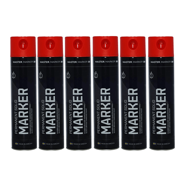 Marker color Permanent Solid Red Economy Pack 6pcs/fp