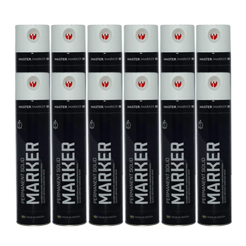 Marker color Permanent Solid White Economy Pack 6pcs/fp